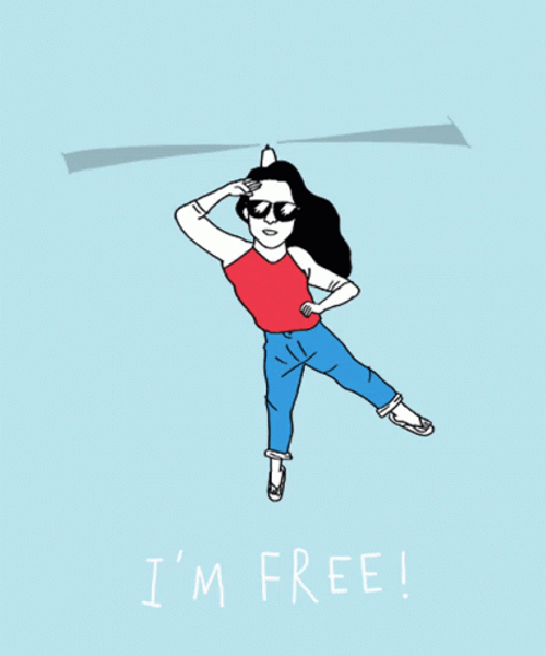 Free At Last I'm Free Girl Helicopter GIF