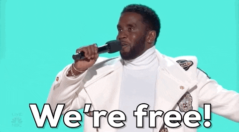 Free At Last We're Free Diddy GIF