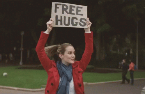 Free Hugs Woman GIF