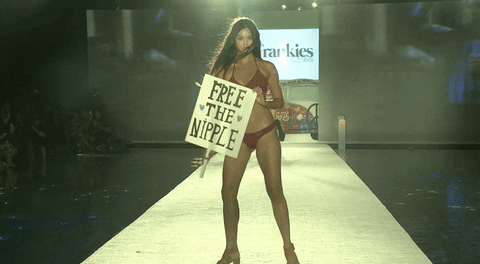 Free The Nipple Runway Walk GIF
