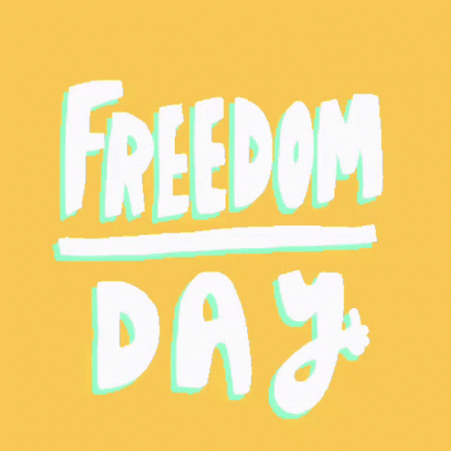 Freedom Day Text Animation GIF