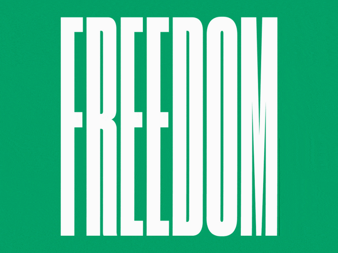 Freedom Swipe Typography GIF