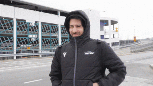 Freezing Man Beside The Road GIF