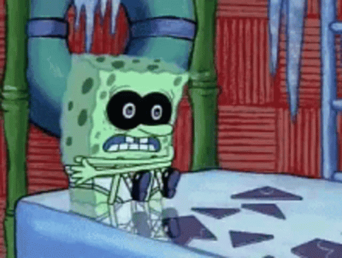 Spongebob Freezing In His Tub GIF