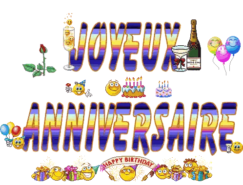 French Birthday Greeting with Moet Bottle