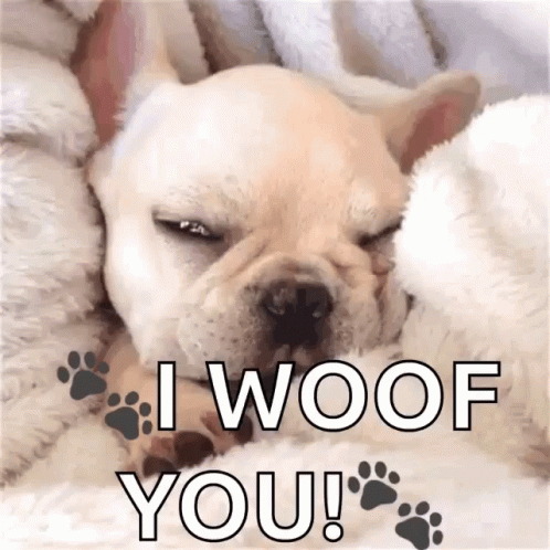 French Bulldog I Woof You GIF