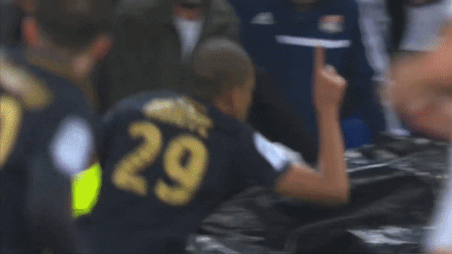 French Footballer Kylian Mbappe Running Knee Slide Pose GIF