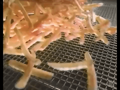 French Fries Cooking on Wire Mesh