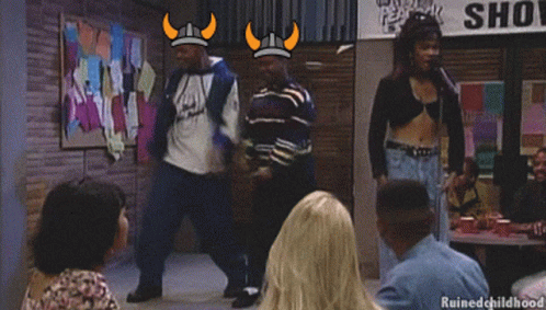 Fresh Prince Animated Viking Headgear GIF