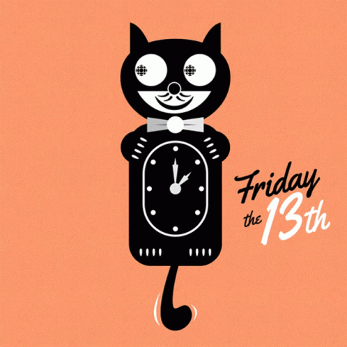Friday 13th Cat In A Clock GIF