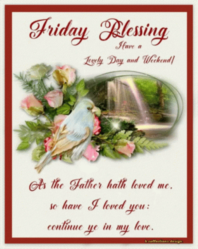 Friday Blessing With Bird And Flowers GIF