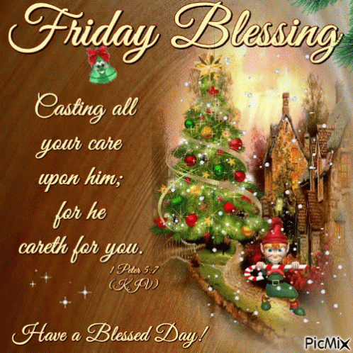 Friday Blessings Casting All Your Care Upon Him GIF