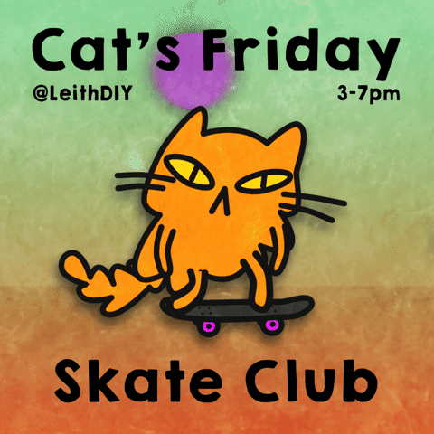 Friday Cat Skate Club GIF