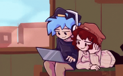 Friday Night Funkin Boyfriend And Girlfriend Laptop GIF