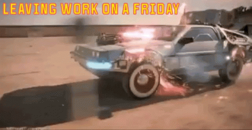 Friday Work Meme Delorean Back To The Future GIF