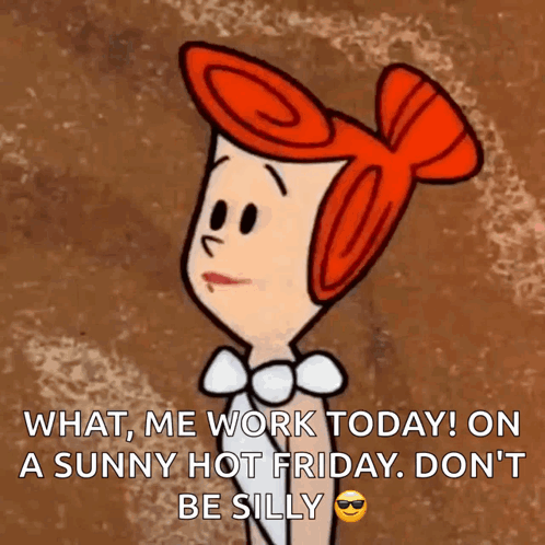 Friday Work Meme Wilma Flintstone Laughing GIF