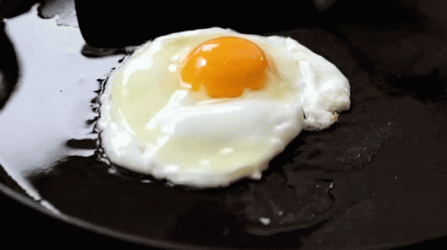Fried Egg Cooking In Skillet GIF