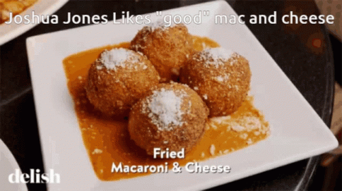 Fried Macaroni And Cheese Balls On A White Plate GIF