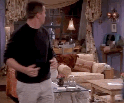 Friends Birthday Joey Body Slamming Chandler GIF