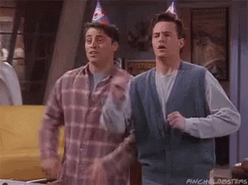Friends Birthday Joey Tribbiani Chandler Bing Party Hat GIF
