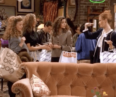 Friends Birthday Party Excited Jennifer Aniston GIF