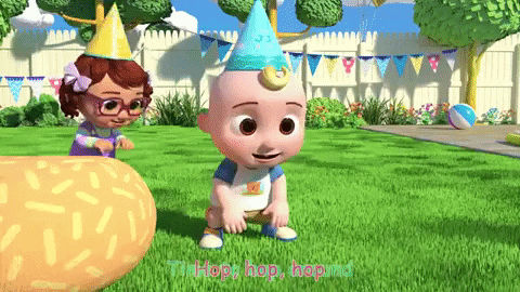 Friends Birthday Party Hopping Cocomelon GIF