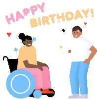 Friends Birthday Sticker GIF