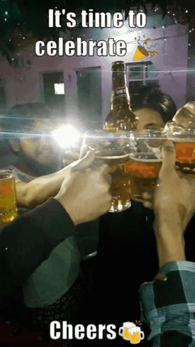 Friends Celebrate And Cheers GIF