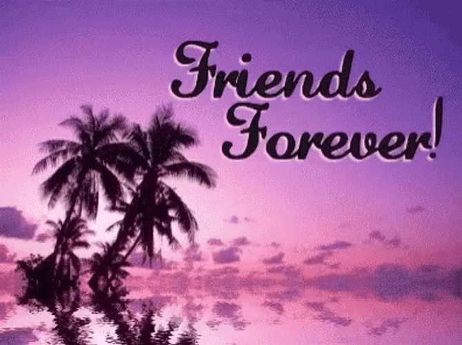 Friends Forever Aesthetic Purple Sky GIF