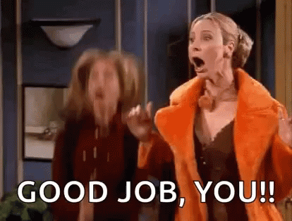 Friends Phoebe And Rachel Excited Good Job Meme GIF