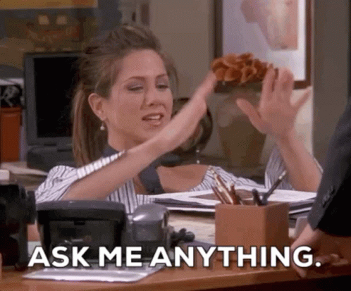 Friends Sitcom Rachel Green Any Questions GIF