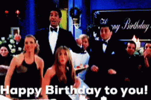 Friends Tv Characters Birthday Surprise GIF