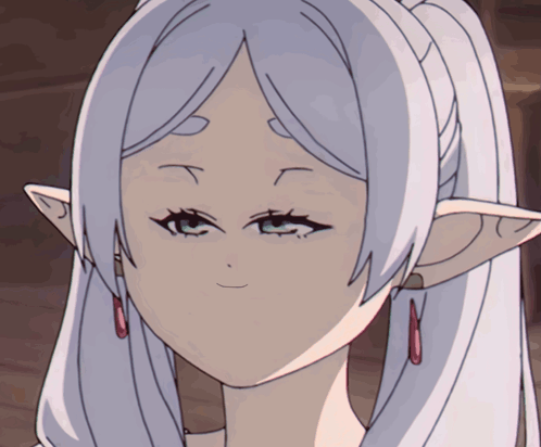 Frieren Funny Face Raising Eyebrows GIF