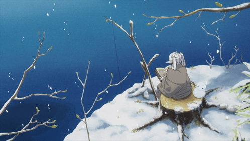 Frieren Sitting By The River Dancing GIF