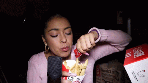 Fries With Ketchup Mukbang GIF