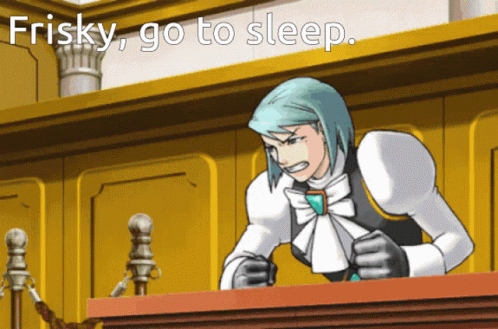 Frisky Man Going to Sleep