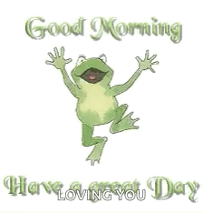 Frog Animated Good Morning Monday Greeting GIF