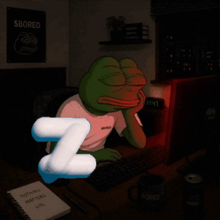 Frog At Desk With $ Bored Sign GIF