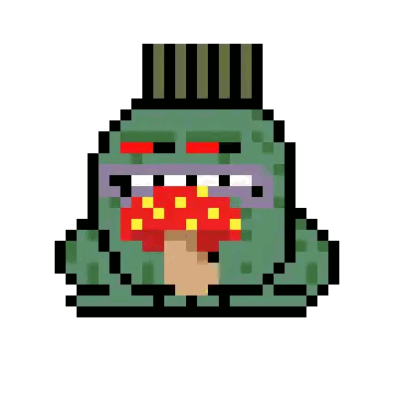 Frog Eating Red Mushroom