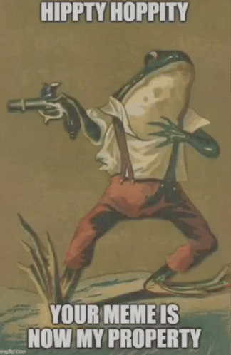 Frog Holding Gun Hippity Hoppity