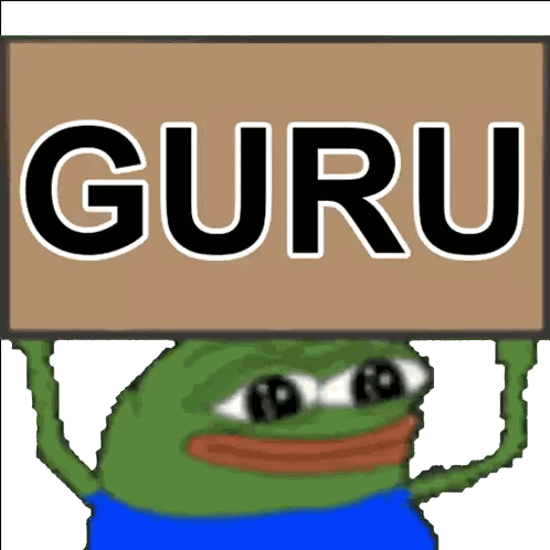 Frog Holding Guru Sign