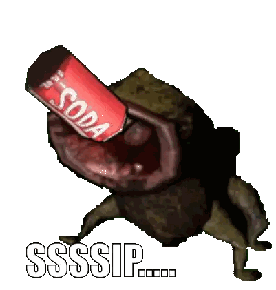Frog Holding Soda Can and Saying Ssssip
