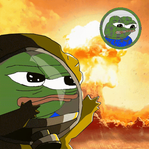 Frog in Gas Mask with Background Frog