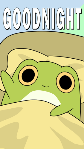 Frog Laying In Bed Saying Goodnight GIF
