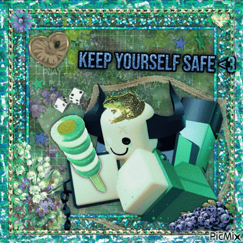 Frog on a Marshmallow Says Keep Yourself Safe <3