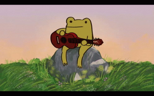 Frog Playing The Guitar Cottagecore GIF