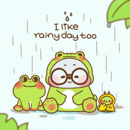Frog Rainy Days Cute Tuesday GIF