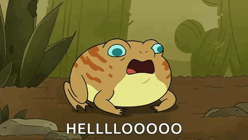 Frog Saying Hello With Mouth Open
