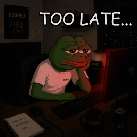 Frog Sitting At Desk Too Late GIF