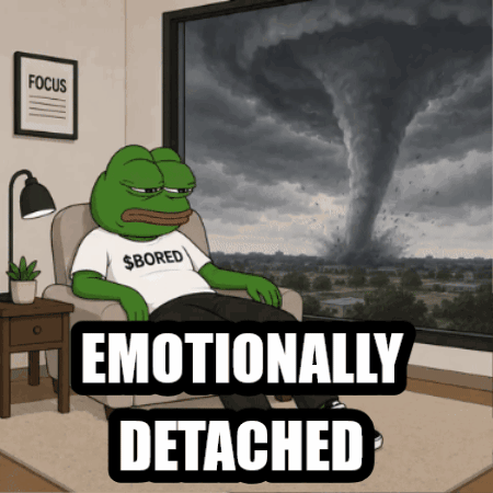 Frog Sitting in Chair Saying Emotionally Detached